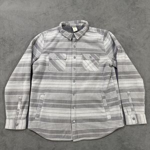 Voyager Southwestern Striped Button Up Gray Long Sleeve Jacket Men's Size XL